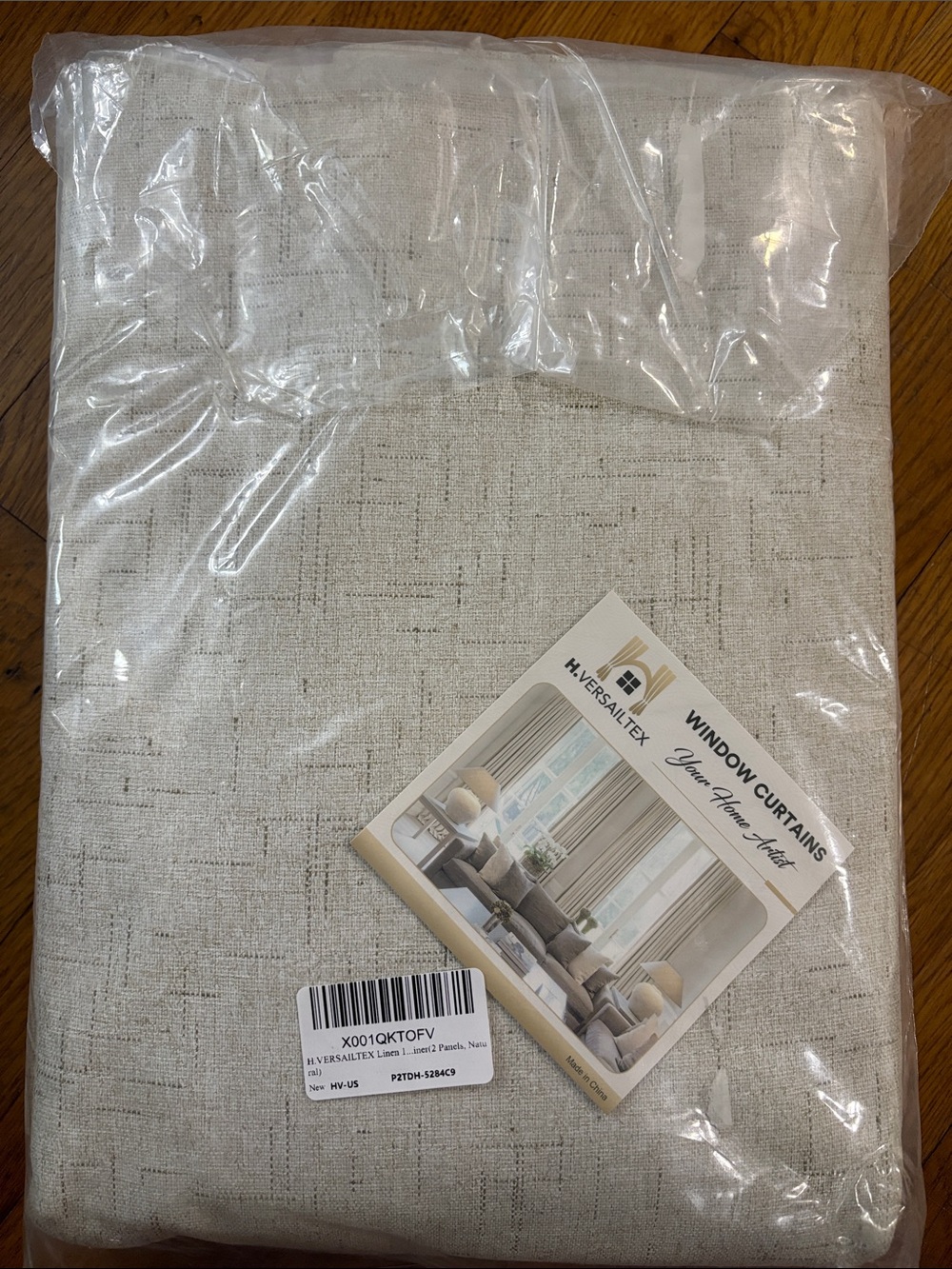 VersaLtex Linen-Texture Window Curtain Panel in Natural